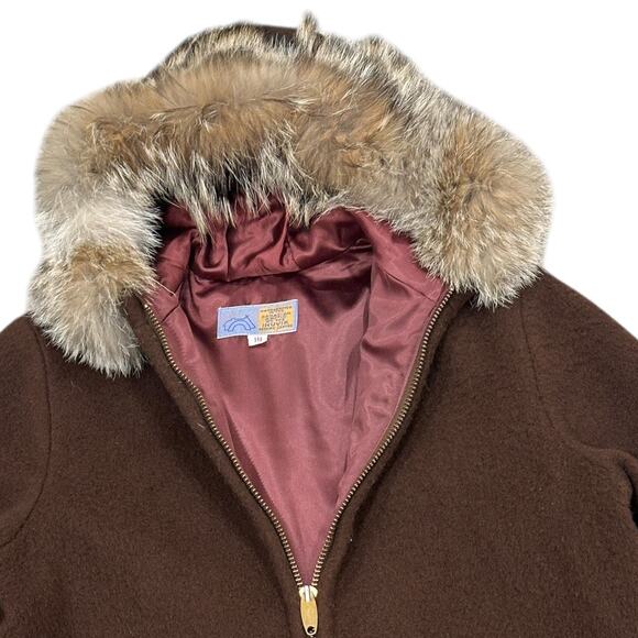 Vintage Inuvik Sewing Centre Wool Parka Canadian Arctic Fox Fur Coat - Picture 12 of 13